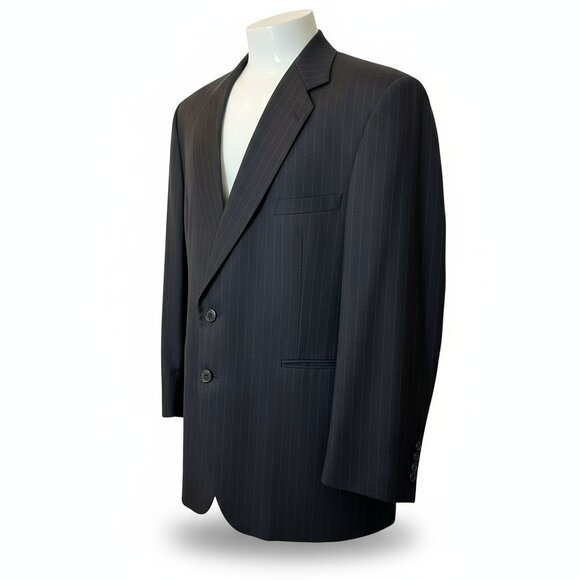 Robert Kent Wool Blazer 100% Wool | 2-Button Pinstripe Suit Jacket 29x27 - Picture 1 of 13